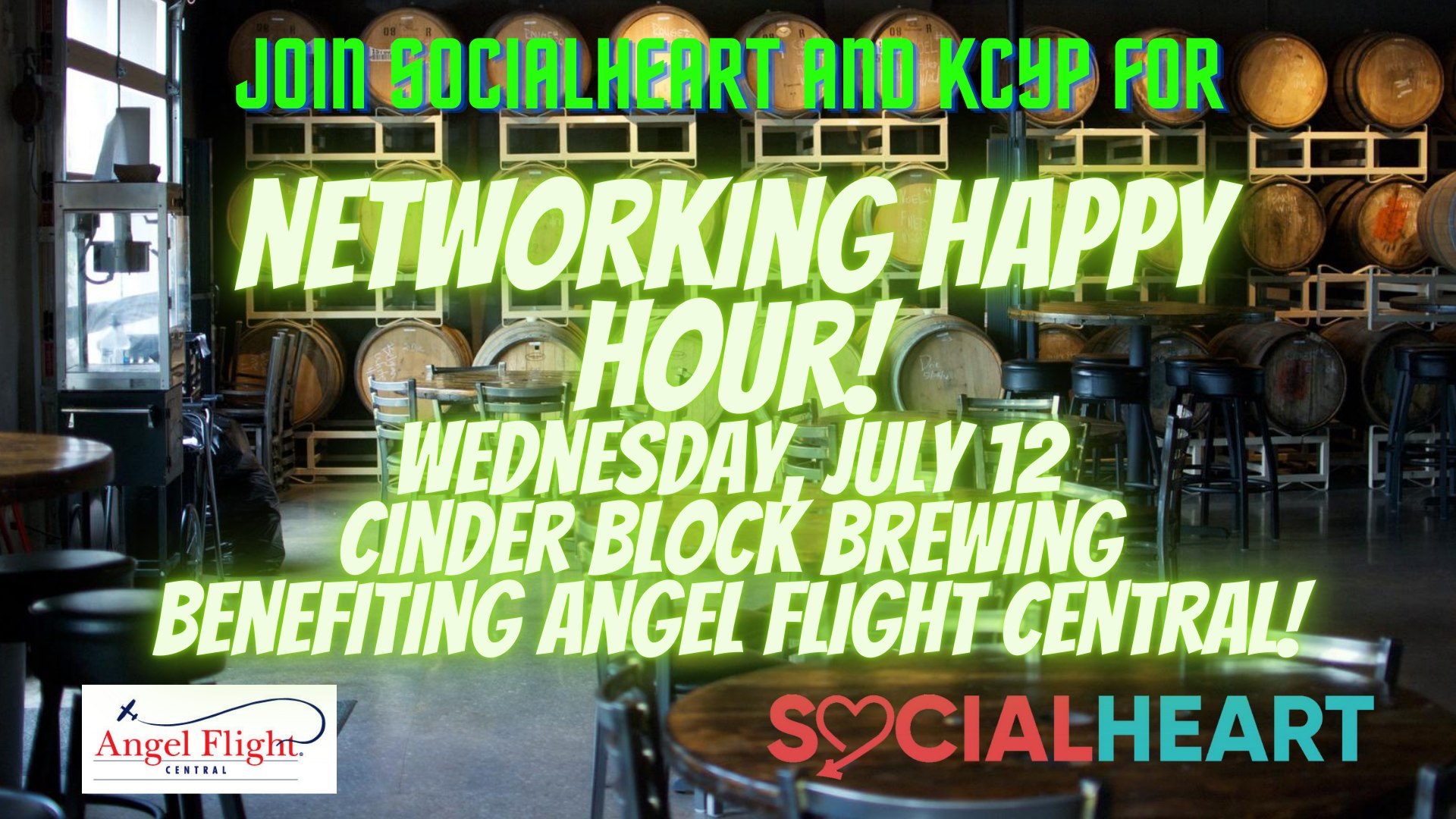 July Networking Happy Hour at Cinder Block Brewing Benefiting Angel